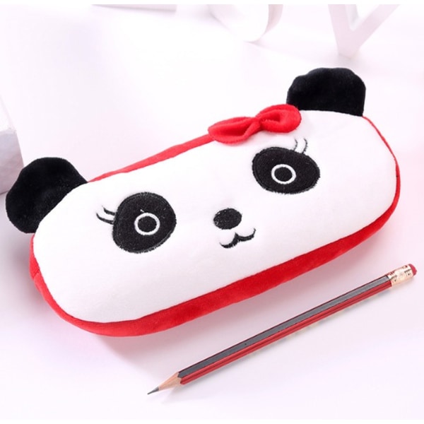 Luova sarjakuva case suurikapasiteettinen case kangas vetoketjullinen säilytyspussi (punainen panda)