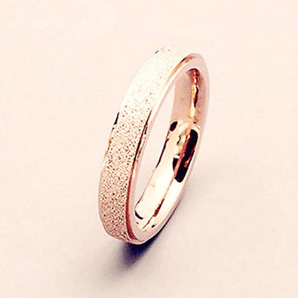Mænd Kvinder Bryllupsring Rustfrit Stål Mat Ring Smykker Par Gave Rose Gold Size 9