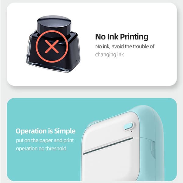 Trådløs Bluetooth Termisk Mini Bærbar Printer Nem Brug Kompatibel Android iOS Lomme Label Maker