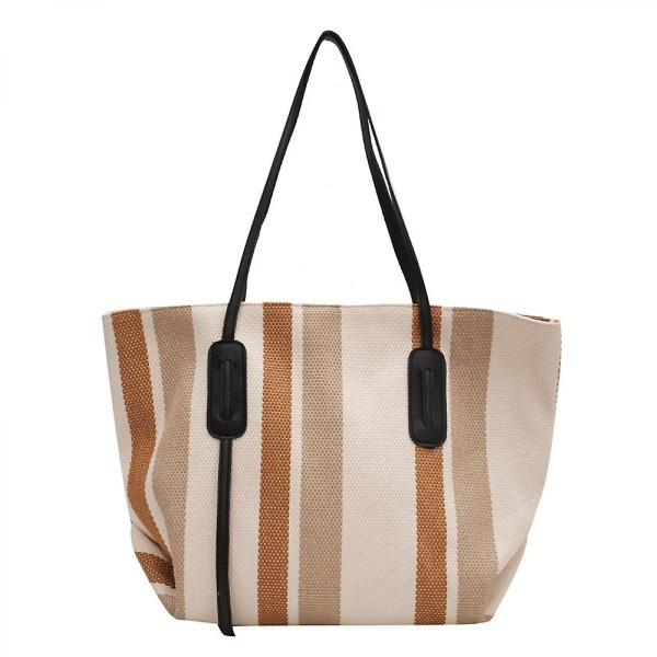 Håndtasker i lærred til kvinder Skulderhåndtaske Tote Bag Strandtaske Khaki