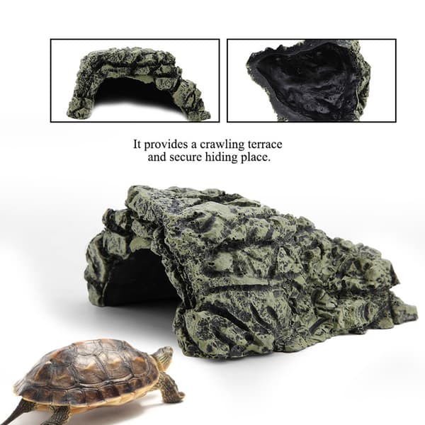 Medium Akvarium Sköldpadda Reptil Solplats Gömställe