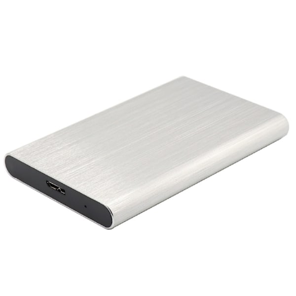 Aluminiumslegeringsskal USB3.0 2,5 tommer mobil harddiskkabinet (sølvgrå)