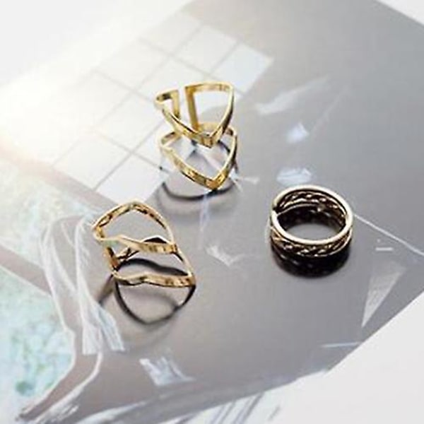 3 st/ set Mode kvinnors pil Hollow Midi Knuckle Open Finger Ring Band Present Silver