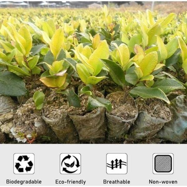Plantesække Haveplanteposer Biologisk nedbrydelig frøplantepose Avlsvækstposer 8*10cm 200stk Hvid