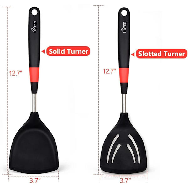 Silikonspatel,kökspaddlar Wok-spatel Värmebeständig Mjuk Gummi Non-stick Köksredskap Diskmaskin Säker, 37cm