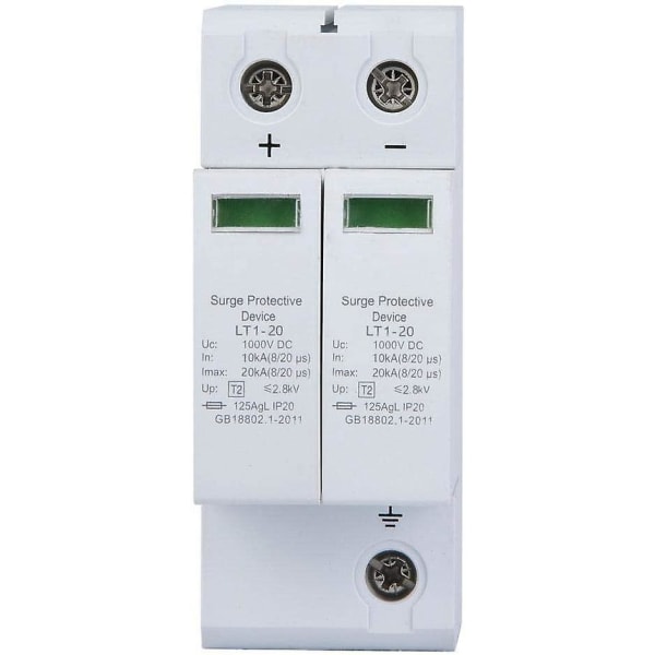 Piao overspændingsbeskyttelsesenhed, fotovoltaisk overspændingsafleder på 36 mm styreskinne pc flammehæmmende skal (2p 20ka)