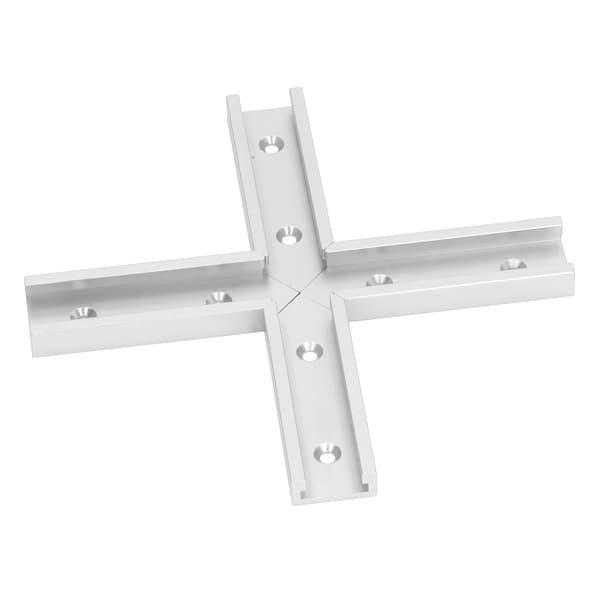 4-vägs T-spår Aluminiumlegering 100 mm Längd 30 mm Bredd Universell Träbearbetning Silver