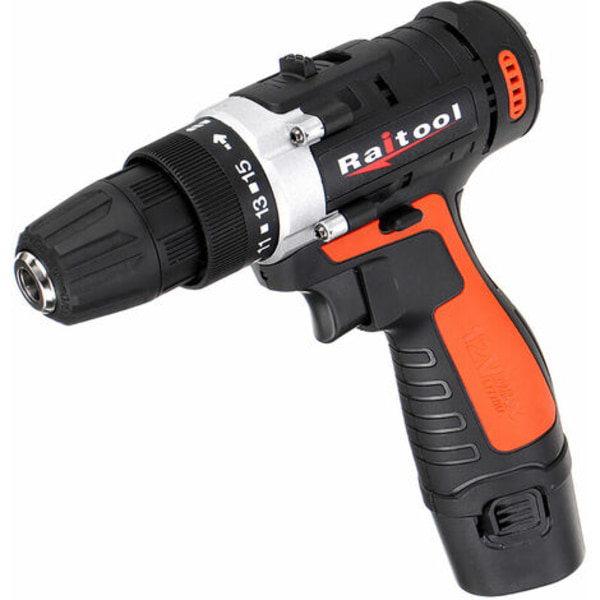 Raitool 12V elektrisk borrmaskin 2 hastigheter sladdlös uppladdningsbar elektrisk borrmaskin (12V 2 hastigheter)