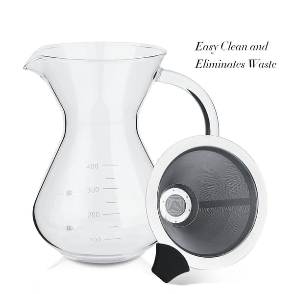 Glass hånddrypp kaffemaskin med vekt - 400ml