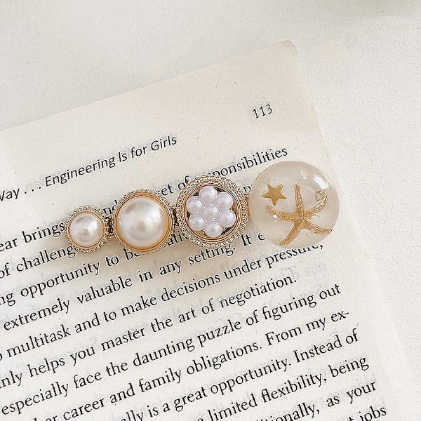 Helmillä koristellut hiusneulat, metalliset hiusklipsit vintage hiustarvikkeet Water Drop Pearl