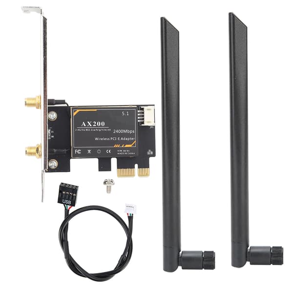 Intel AX200 5G WiFi-kort Dual Band Bluetooth 5.1 PCIE trådlöst kort med antenn för Windows 10 64bit Linux PC Desktop