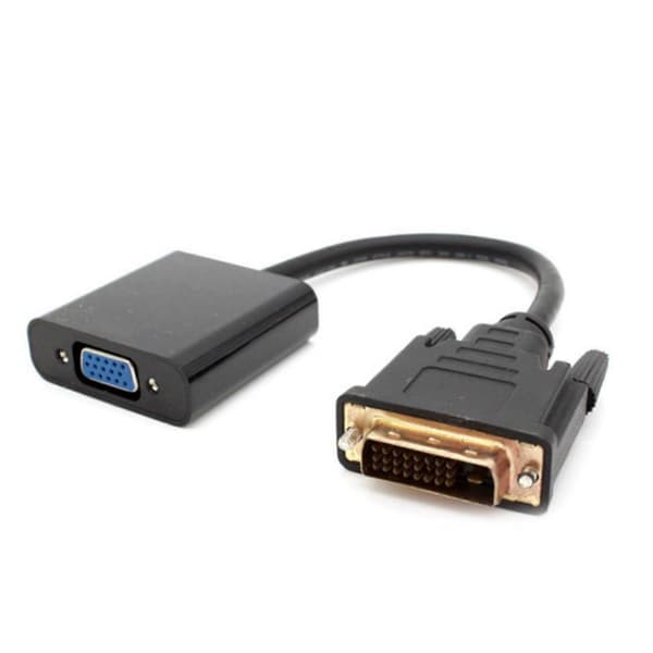 DVI 24+1-nastainen VGA-sovitinkaapeli 125 mm pitkä DVI-D-VGA-muunnin integroidulla sirulla, tukee 1080P-videolähtöä Multicolor