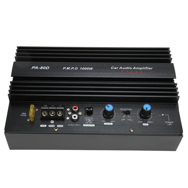 PA 80D Bil Effektforsterkerkort Profesjonell Høy Effekt Subwoofer Plate 12V 1000W