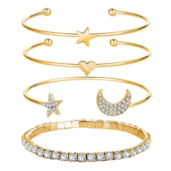 Armbånd sæt vintage guld farve mode smykker B2486 2