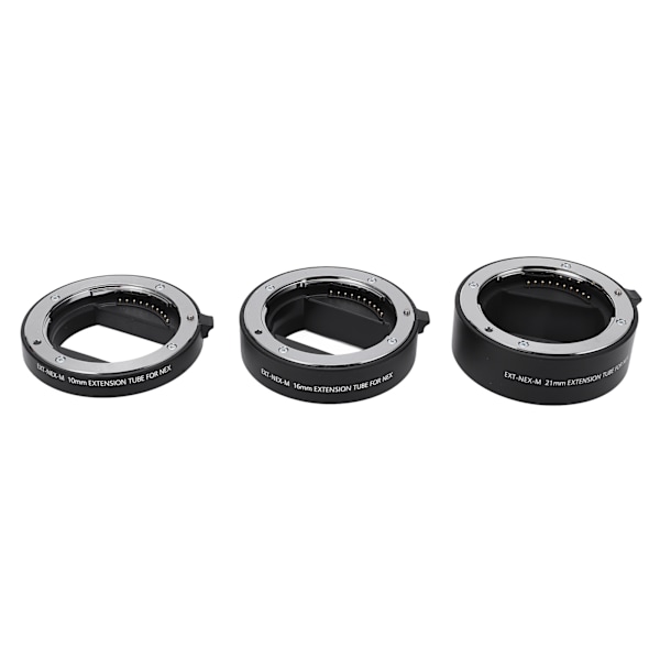 Auto Focus Makro Förlängningsrör Adapter Ring 10mm 16mm 21mm för Sony E-Mount Objektiv