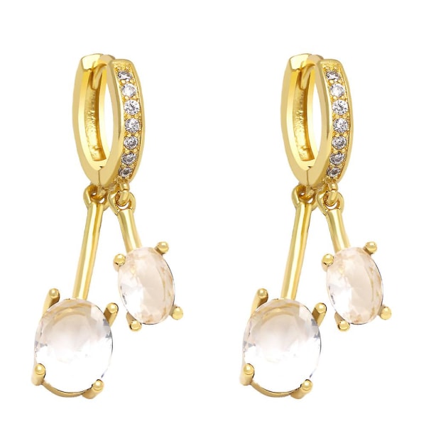 Øreringe Vintage Zircon Geometry Stud Fashion Jewelry Ac9811 white
