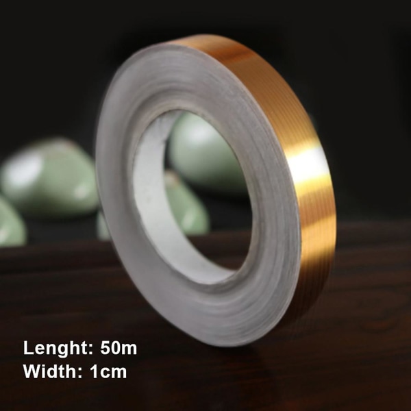 50m DIY-kakelgap vattentät dekorativ klistermärke Gold M