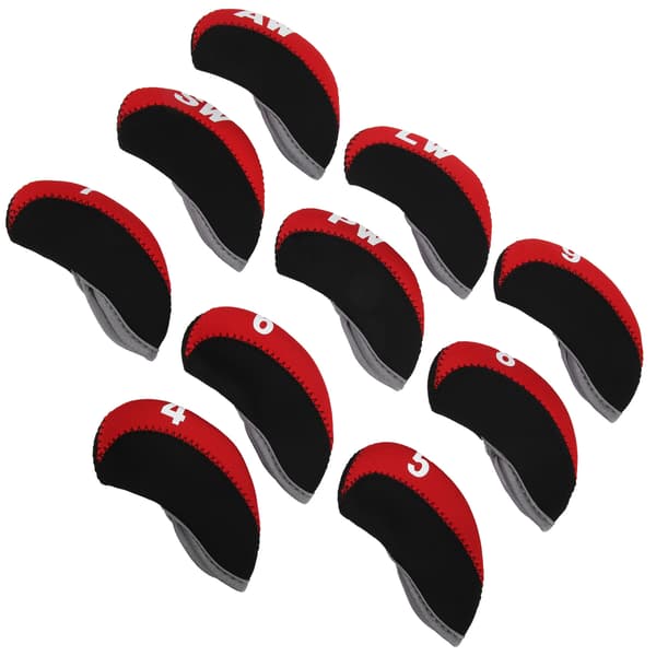 10 st Röda Golf Iron Head Covers Putter Club Protector Set