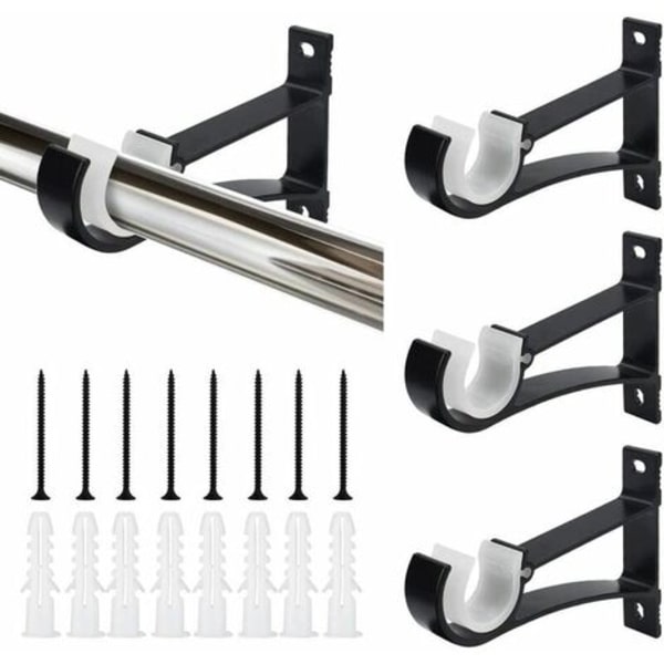 PCS Aluminiumlegering Gardinstångsfäste 11*8cm Rostsäkert Gardinstångsfäste Draperistångsfästen med skruvar och expander
