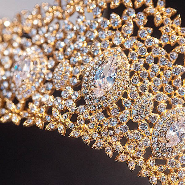 Brudkrona Huvudbonader Strass Inläggningar Retro Huvudbonad Lyxkrona Bröllopsfödelsedagshår Silver
