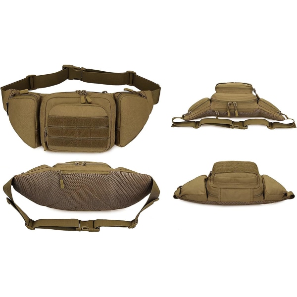 Stor kapacitet militær taktisk vandtæt bæltetaske Molle System Multifunktions taljetaske Fanny Pack udendørs nylon