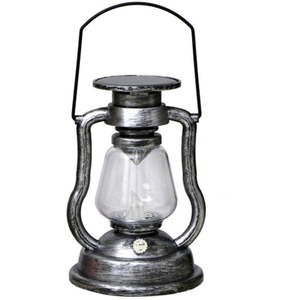 Silver Solar Trampo Light Retro Solar Portable LED Ambient Light Trädgårdsinredning，för utomhusbruk, trädgård, gård