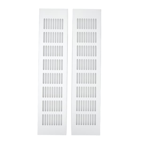 2 st Aluminiumlegering Ventilationsgaller 80x350mm Rektangulär Skåpsventilationspanel