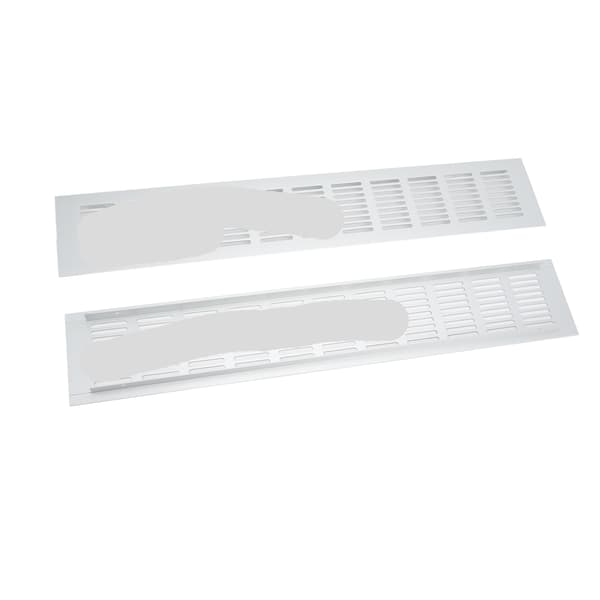 2 stk. luftventilationsrist i aluminiumslegering, rektangulær ventilationsplade til skab, skoskab, skab 80x450mm
