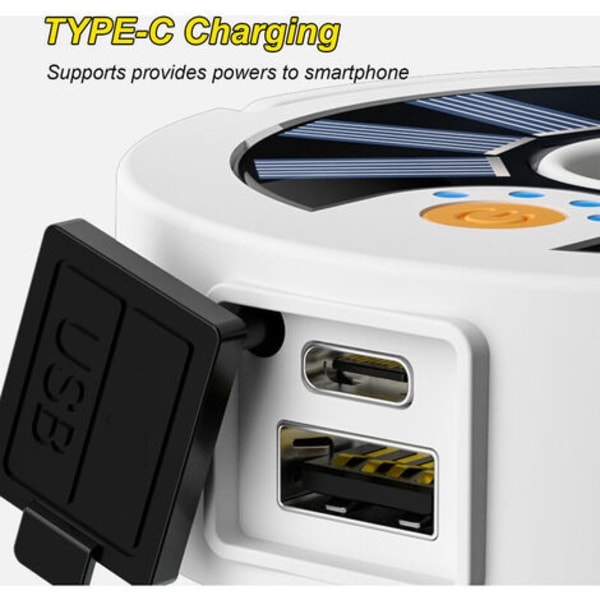 Ny LED Camping Light USB Laddningssolenoid Nödljus + Type-C Kabel + Litiumbatteri + Färglåda Svart Modell - B