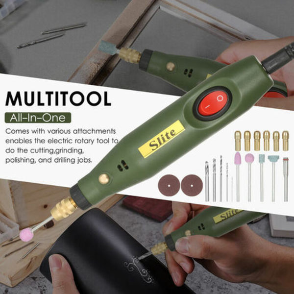 Multiverktyg Slipande Mini Roterande Verktyg 12V Bärbar elektrisk slipmaskin 5000-15000rpm Variabel hastighet Roterande Cutter med 24 At