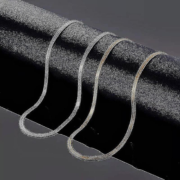 Snake Chain halskæde rustfrit stål sildeben guld farve Chain halskæde gold color 2mm 18inch(45cm)