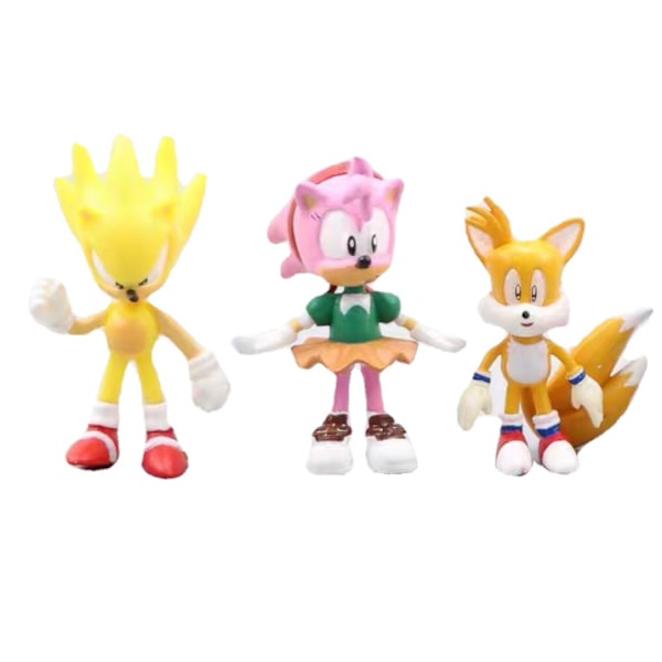 6 Sonic Anime-karaktärer Supersonic Mouse Hand Office Boy Flying Mouse psp Game Model Doll Ornaments (6 1:a generationens Sonic)