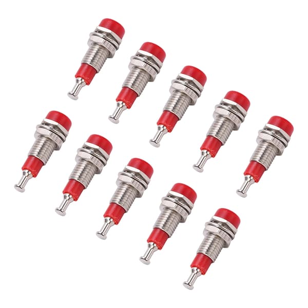 10 st/set 2 mm Nickelpläterad hona Banana Jack Socket Panelmonterad bindningsstolpe - Röd