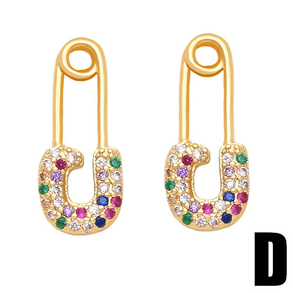 Örhängen Vintage Zircon Geometry Stud Modesmycken Ac9317 D