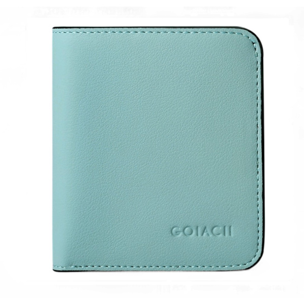 Kvinnors Compact Bifold lyxig plånbok i äkta läder light blue