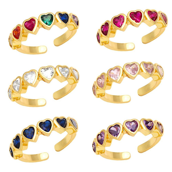 Sormus Vintage Zircon Heart Stud Muotikorut Ac10237 Blue