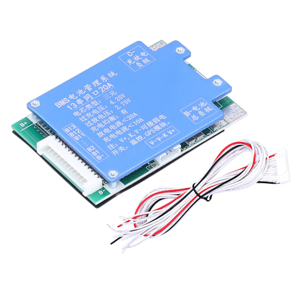 13S 48V 20A litiumbatteriladdarkort BMS litiumbatteriskyddsmodul med GP5-port
