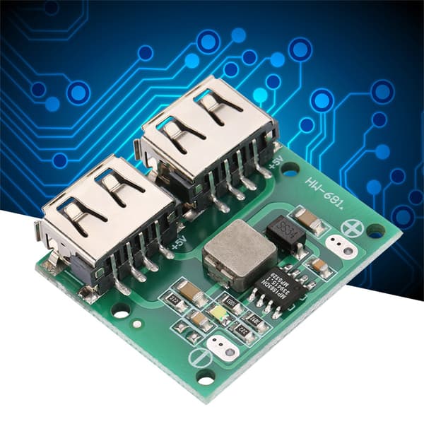 9V 12V 24V til 5V 3A DC Step Down Strømomformer Dobbel USB Lader Modul
