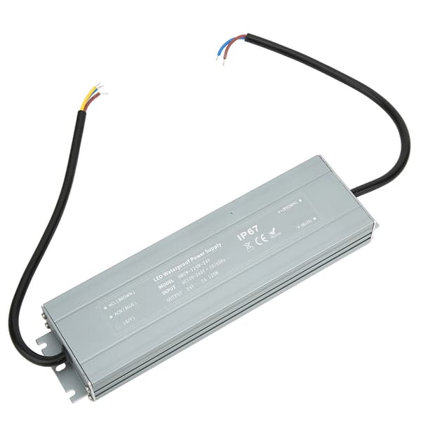 HRUW 120W 24V IP67 Vanntett LED Driver Strømforsyning Adapter Transformator 100 240VAC