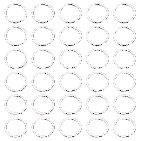 50 stk Rustfrit stål Praktisk Holdbar Genanvendelig Let Flad Split Ring Nøglering Medarbejder Venner