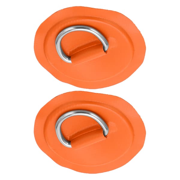 Oransje D-ring Pad Patch for oppblåsbar båt, flåte, jolle, kano, surfebrett, kajakk