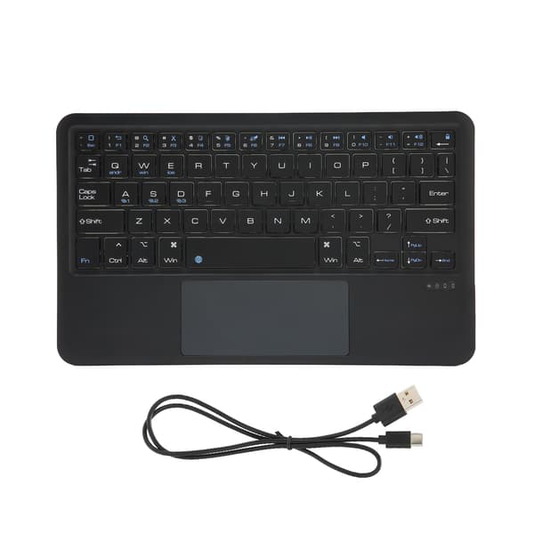 Trådløst tastatur Multi Touch Sensitivt Bærbart Genopladeligt til IOS Tablet Sort