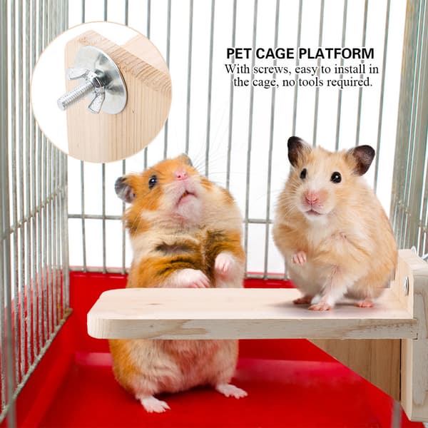 Træplatform med skruer til hamster egernbur små kæledyrslegetøj