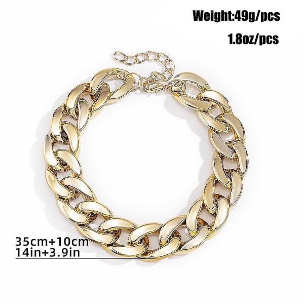 Punk Kuuban Link Chain Choker Kaulakoru Kulta Kevyt paksu soikea Chain Link Kaulakoru Statement Hip Hop Korut