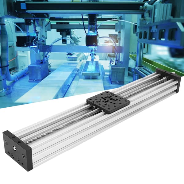Lineær skinne glidebord aluminiumslegering 3D-printer graveringsmaskine bly 2 mm sort sølv 500 mm
