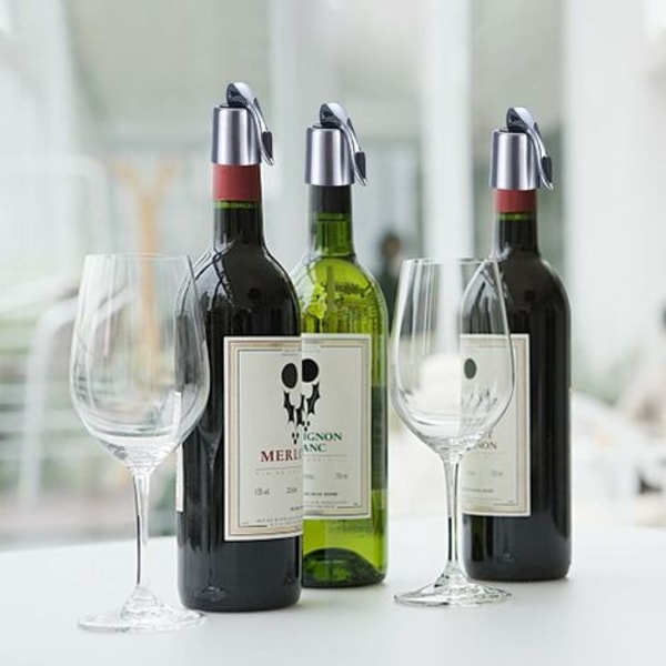 -Champagnepropp Bubble Guard 2st Universal vinflaskpropp Ingen läcka Återanvändbar vinflaskpropp i rostfritt stål för förvaring av vin eller champagne