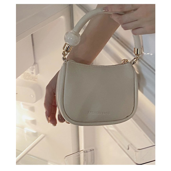 High Sense Bag One Shoulder Armpit Bag Mångsidig Messenger Small Square Bag (beige)