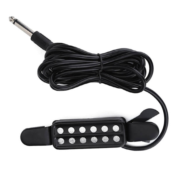 12 Ljudhål Magnetisk Pickup Transducer för Akustisk Gitarr Tillbehör