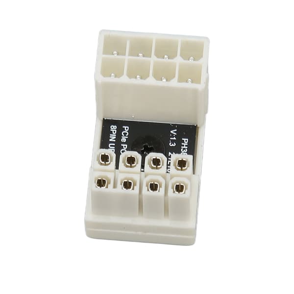 GPU PCIe-kontakt vit 8-stift 180 grader ABS-skal tjock koppar grafikkort strömkontakt för stationär dator typ A