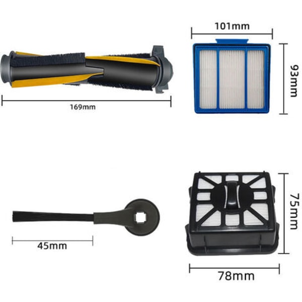 För haj IQ RV1001AE RV101 robotdammsugare, (4 sidoborstar)